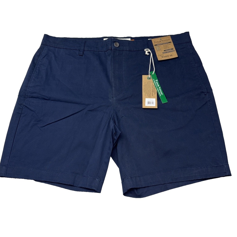 Tailor Vintage NWT Men's‎ 38  8" Shorts Greenwich Reg Fit Navy Blazer